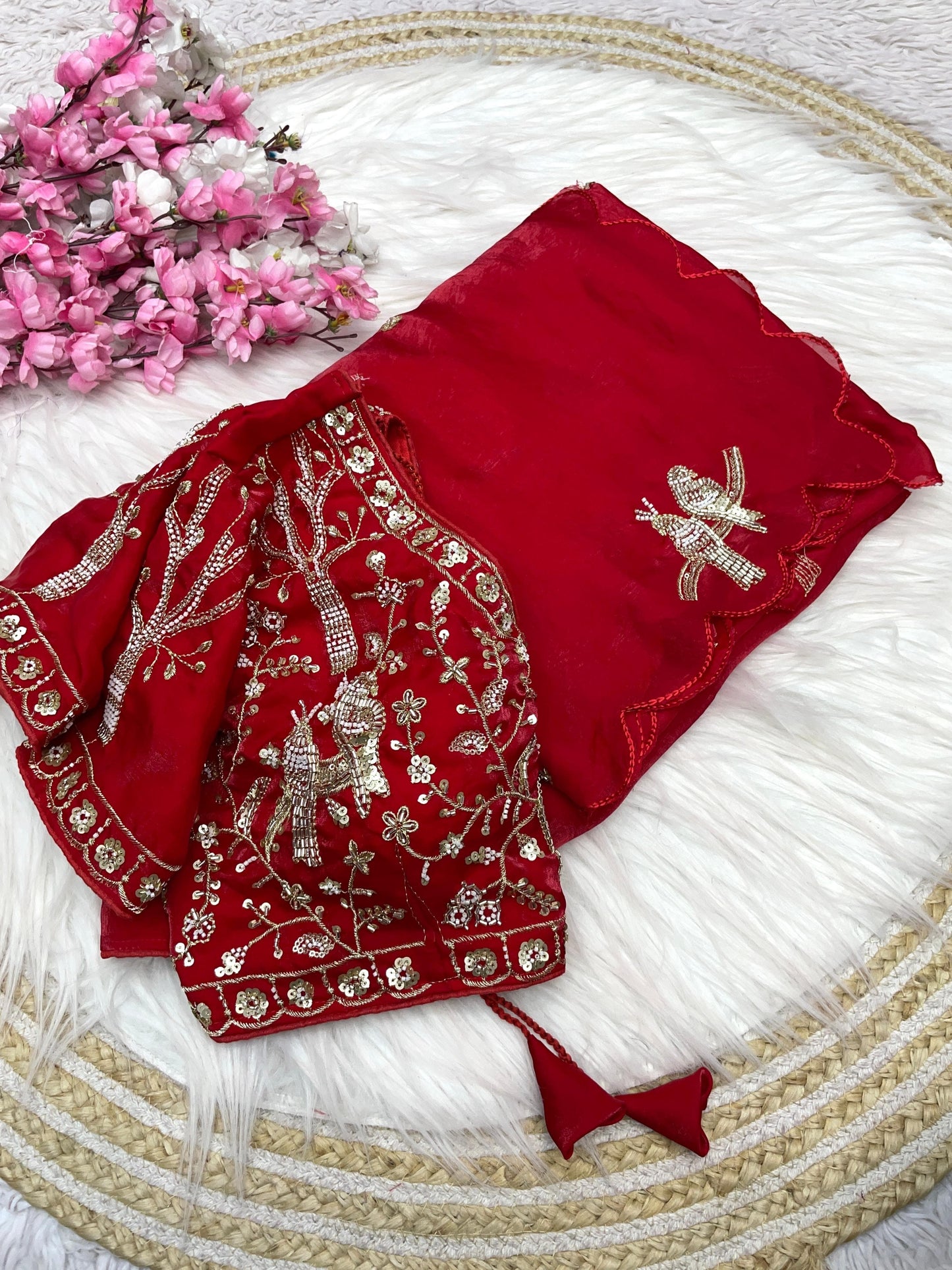 Fendi satin saree