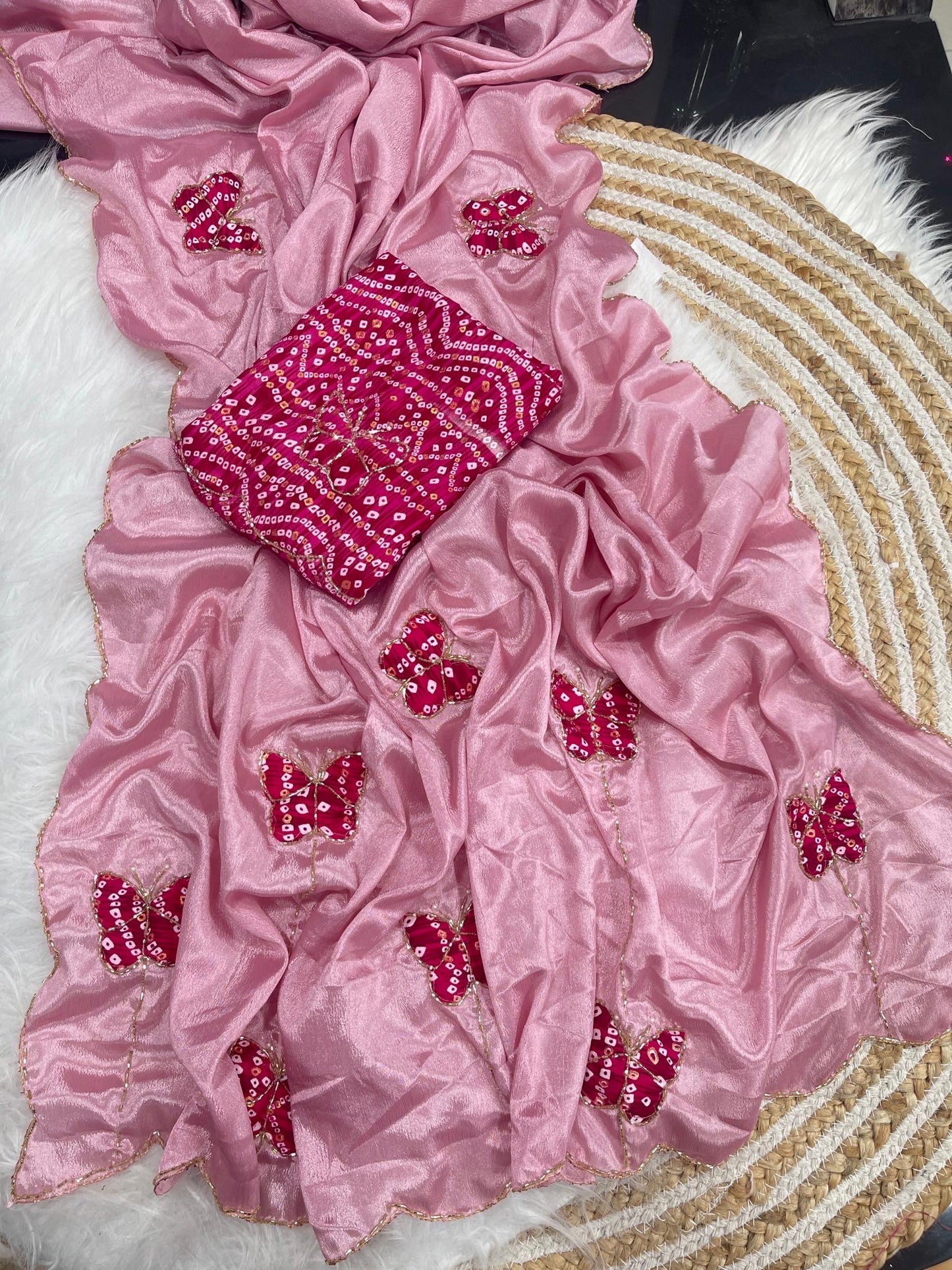 Soft nd Elegant Rich look chinnon silk saree