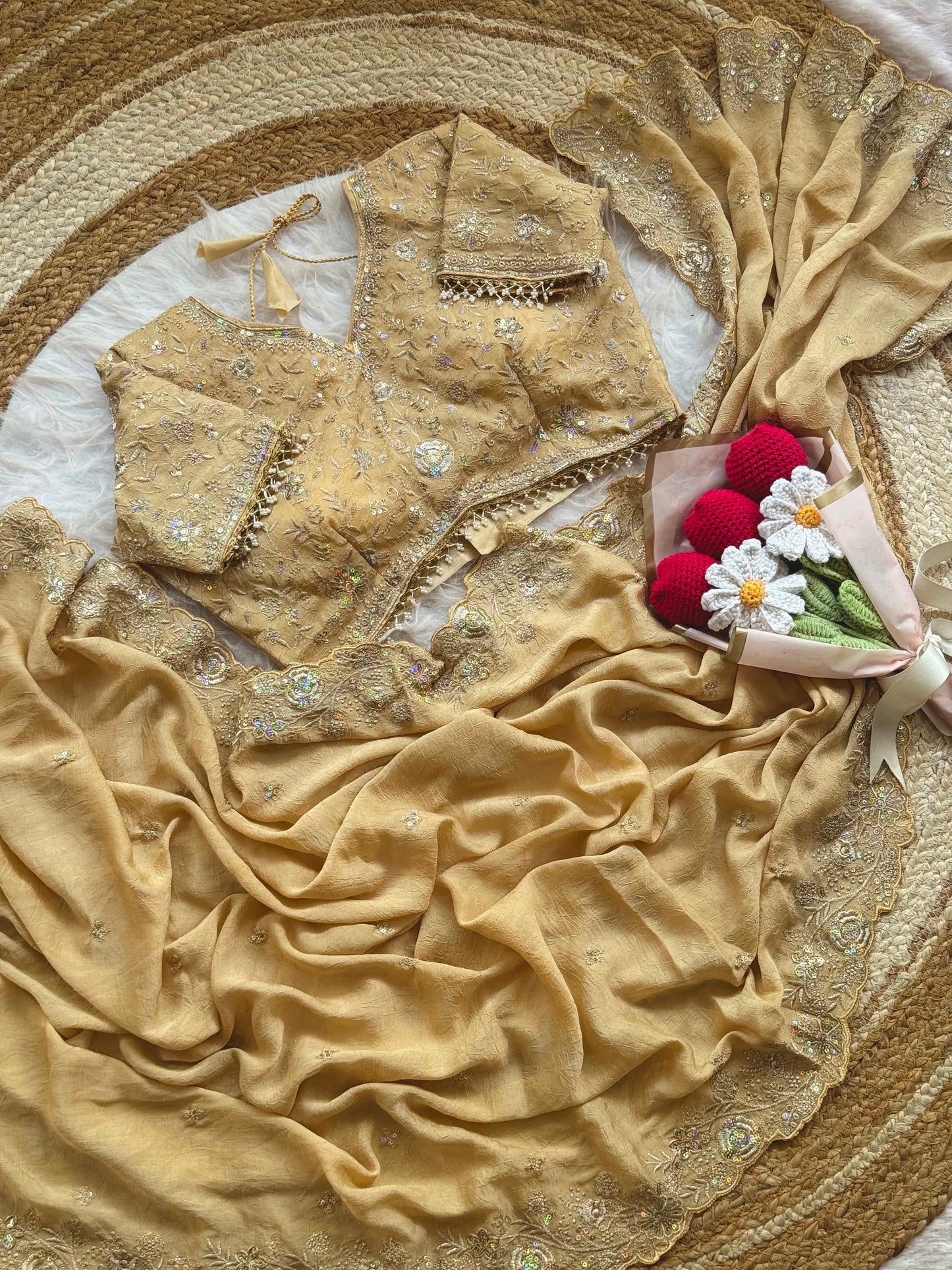 Crush silk saree