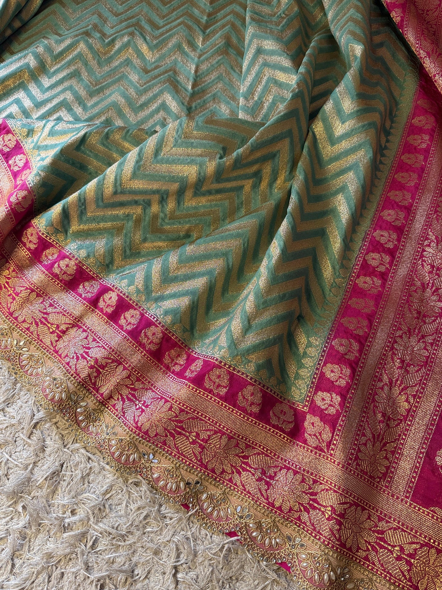 Katan georgette silk saree