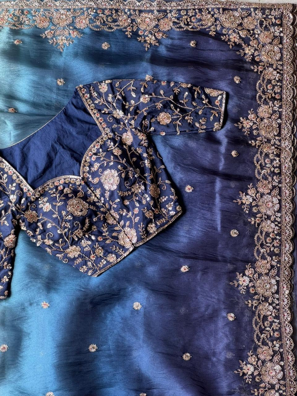 Tissue crepe silk saree