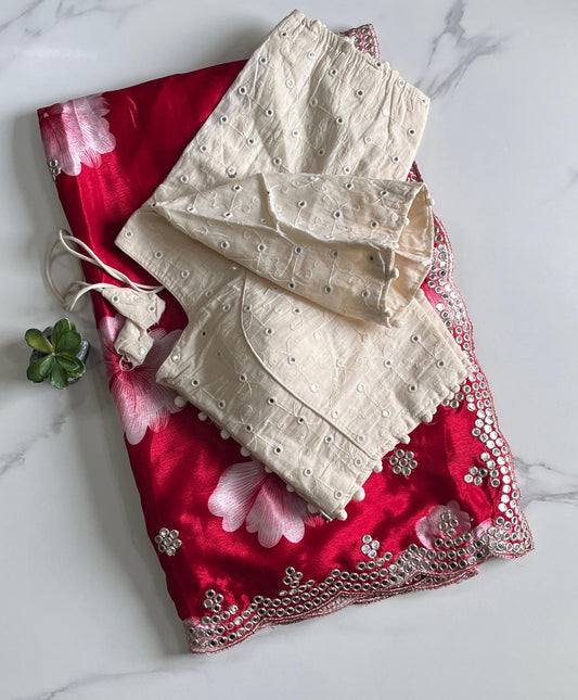 Pure chinnon saree