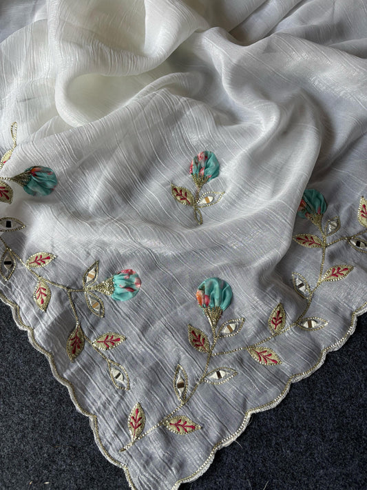 Premium soft Crunchy Crush Tissue Saree