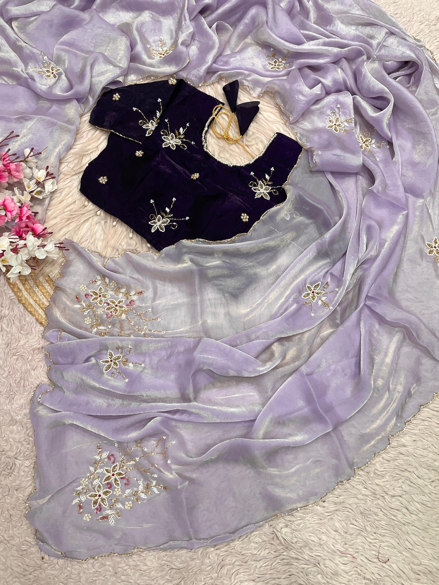 Satin silk saree