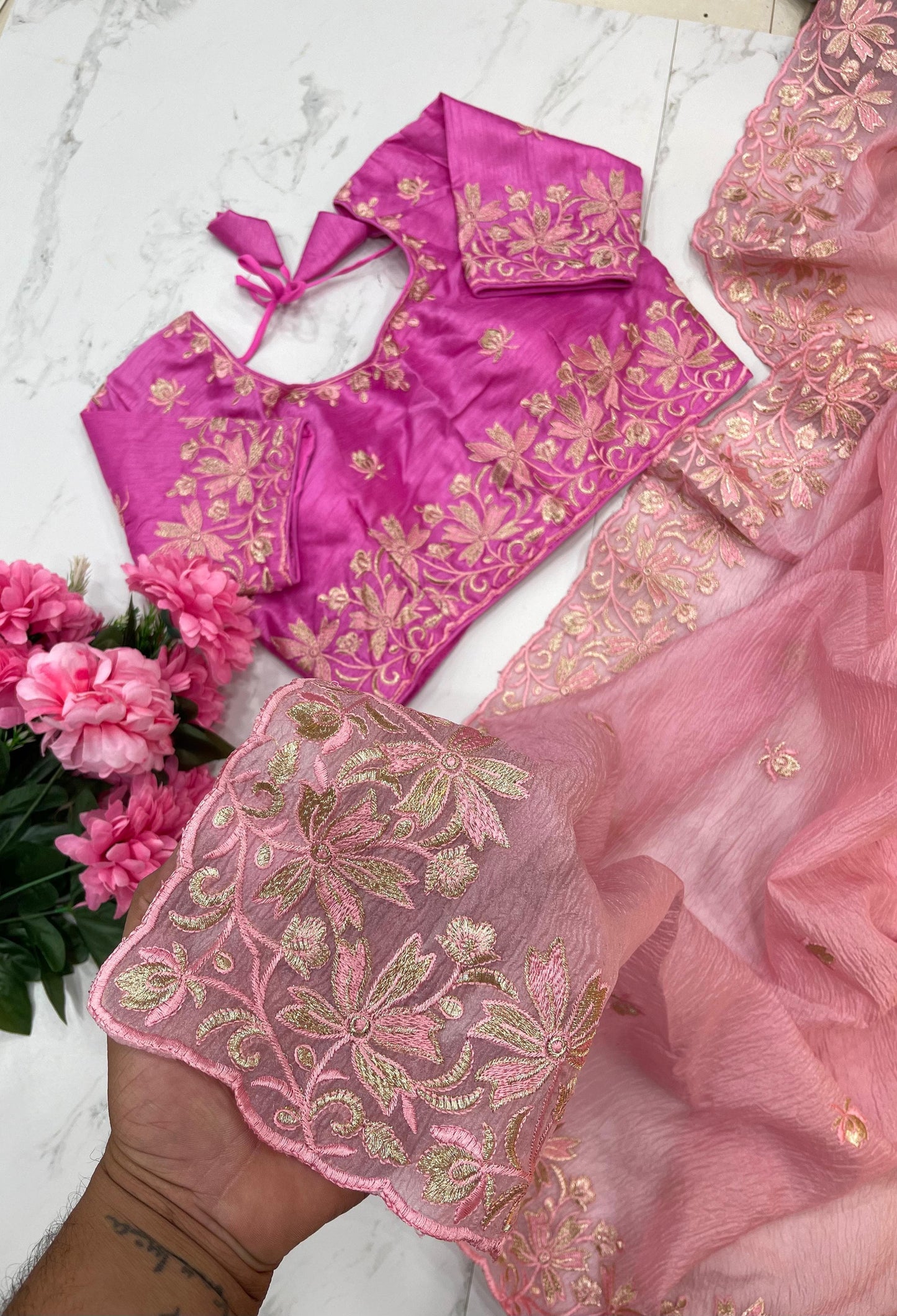 candy crush fabric with amazing embroidery thread work fancy