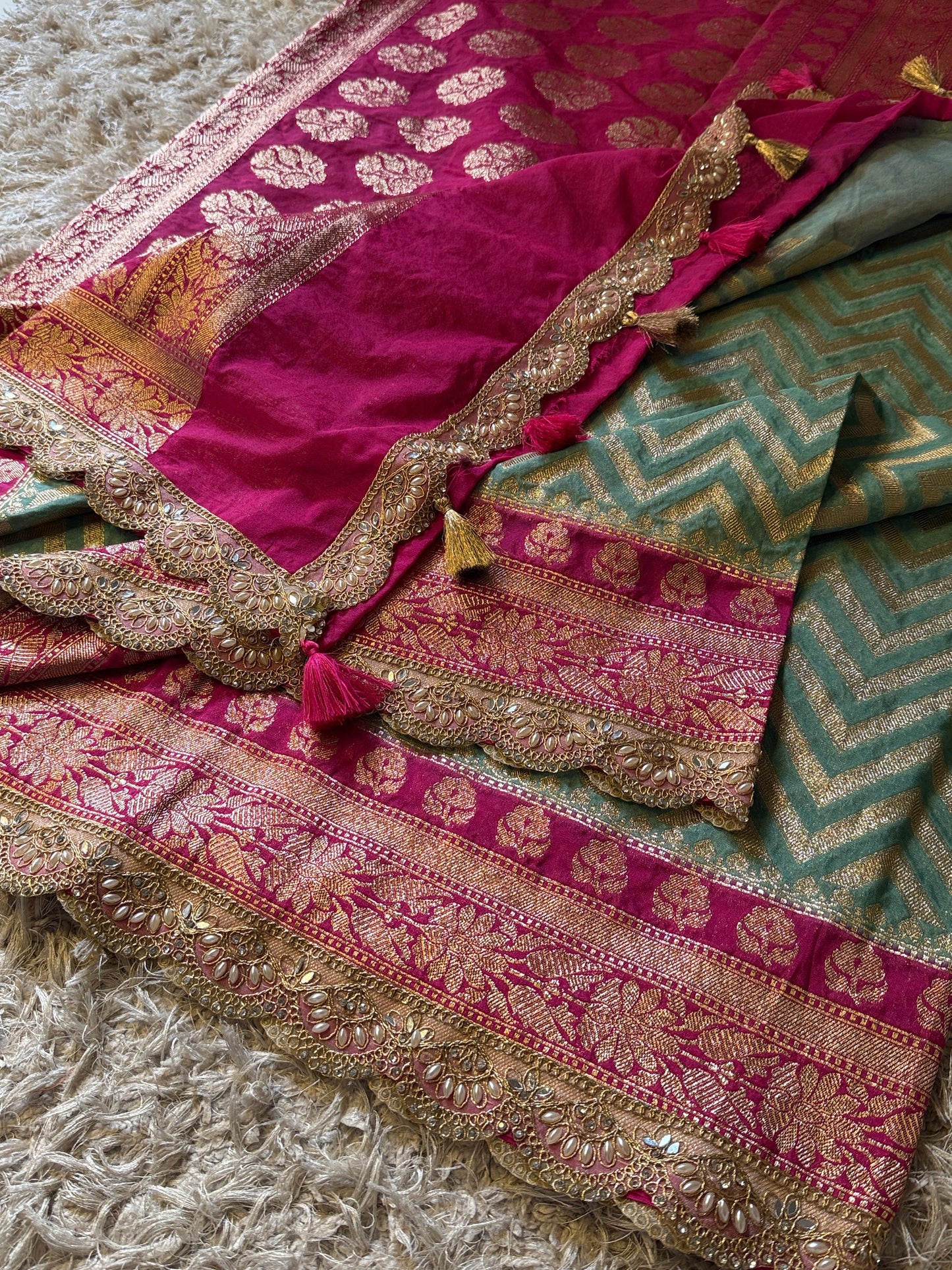 Katan georgette silk saree