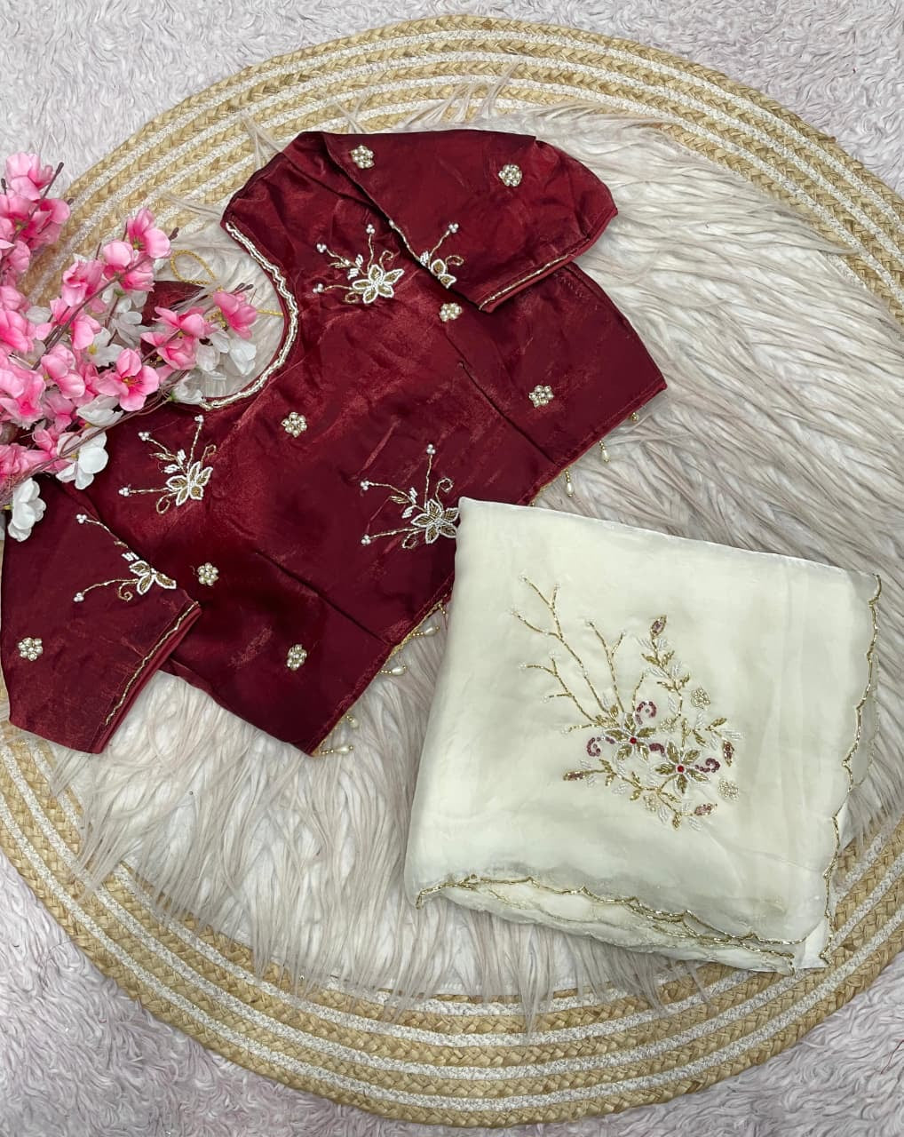 Satin silk saree
