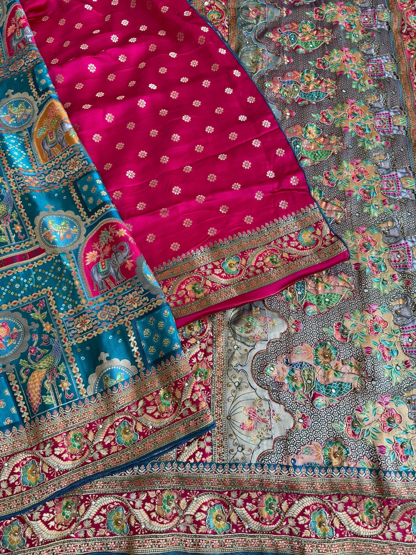 Heavy Pashmina Silk Saree With Zari Weaving Design