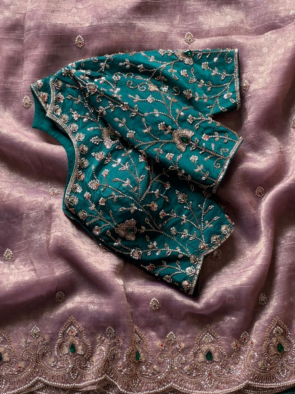 Tissue crepe silk saree