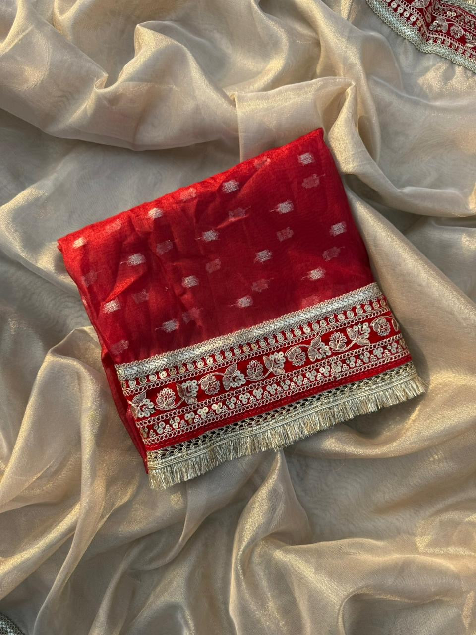 Premium plain tissue silk saree