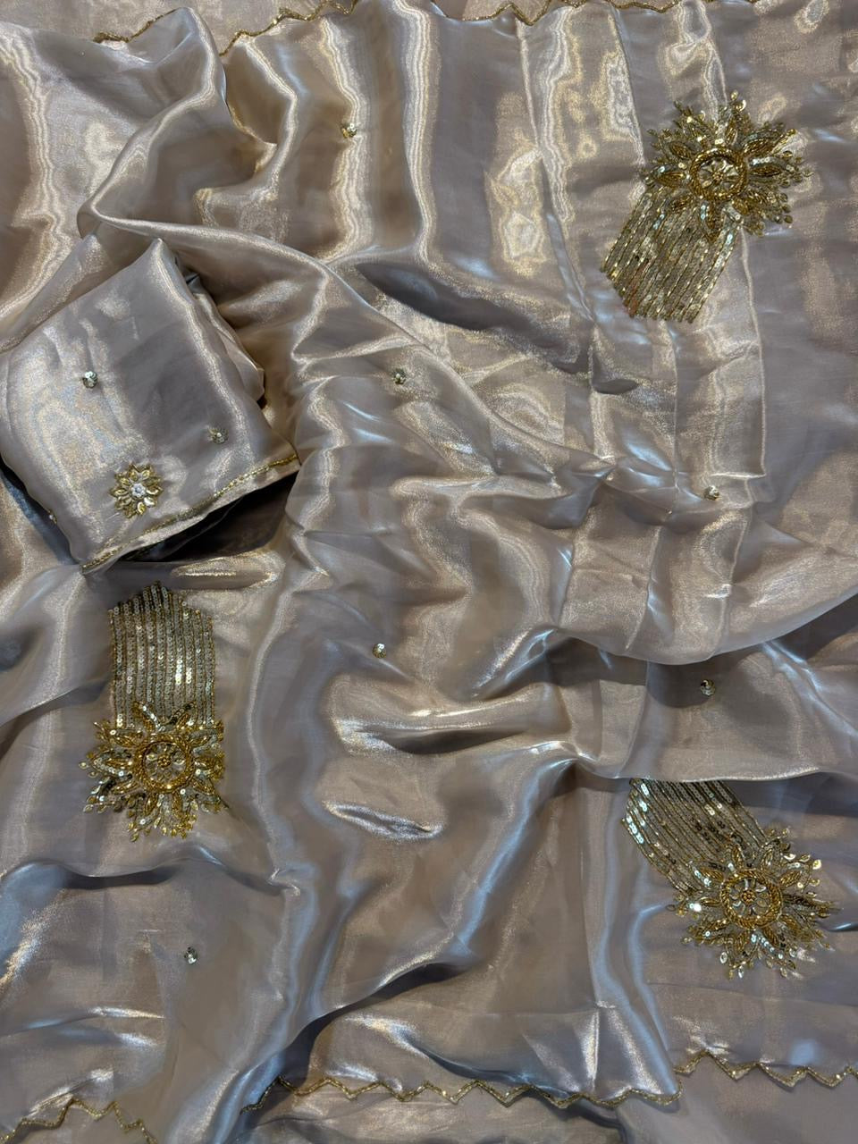 heavy soft satin silk with beautiful handwork