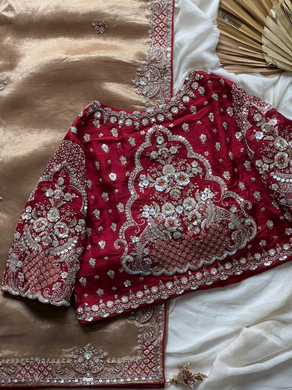 Tissue crepe silk saree