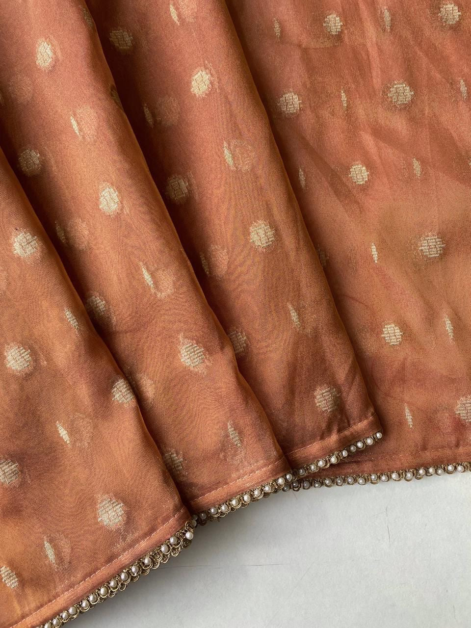 soft tissue organza saree