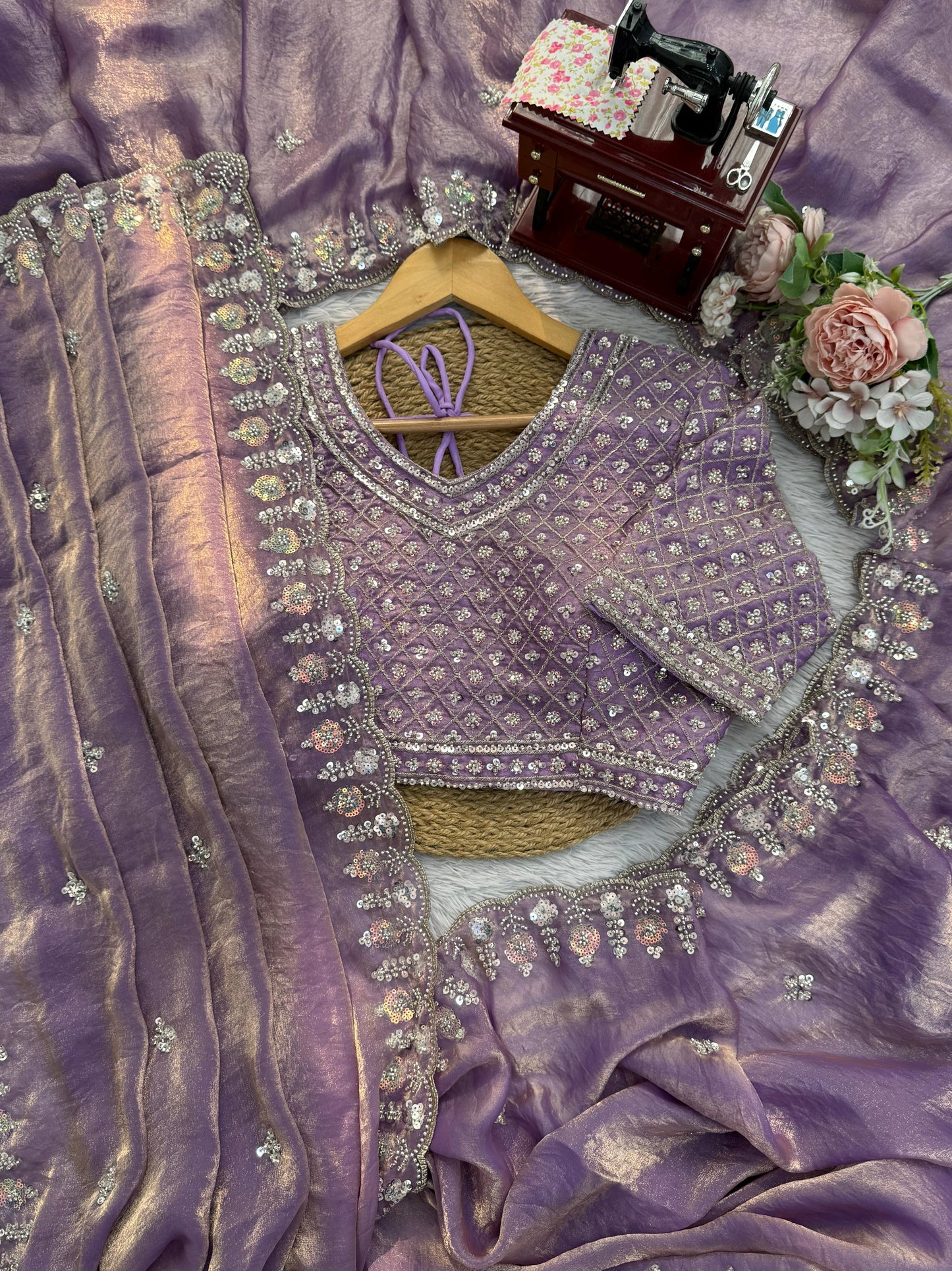 Satin silk saree