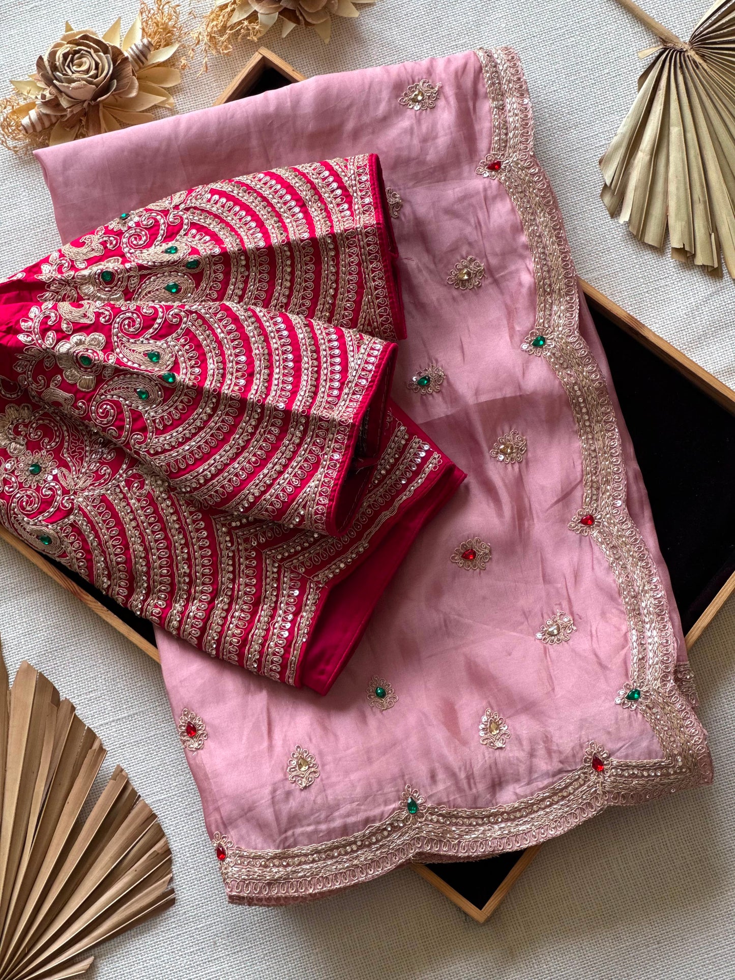 Tissue crepe silk saree