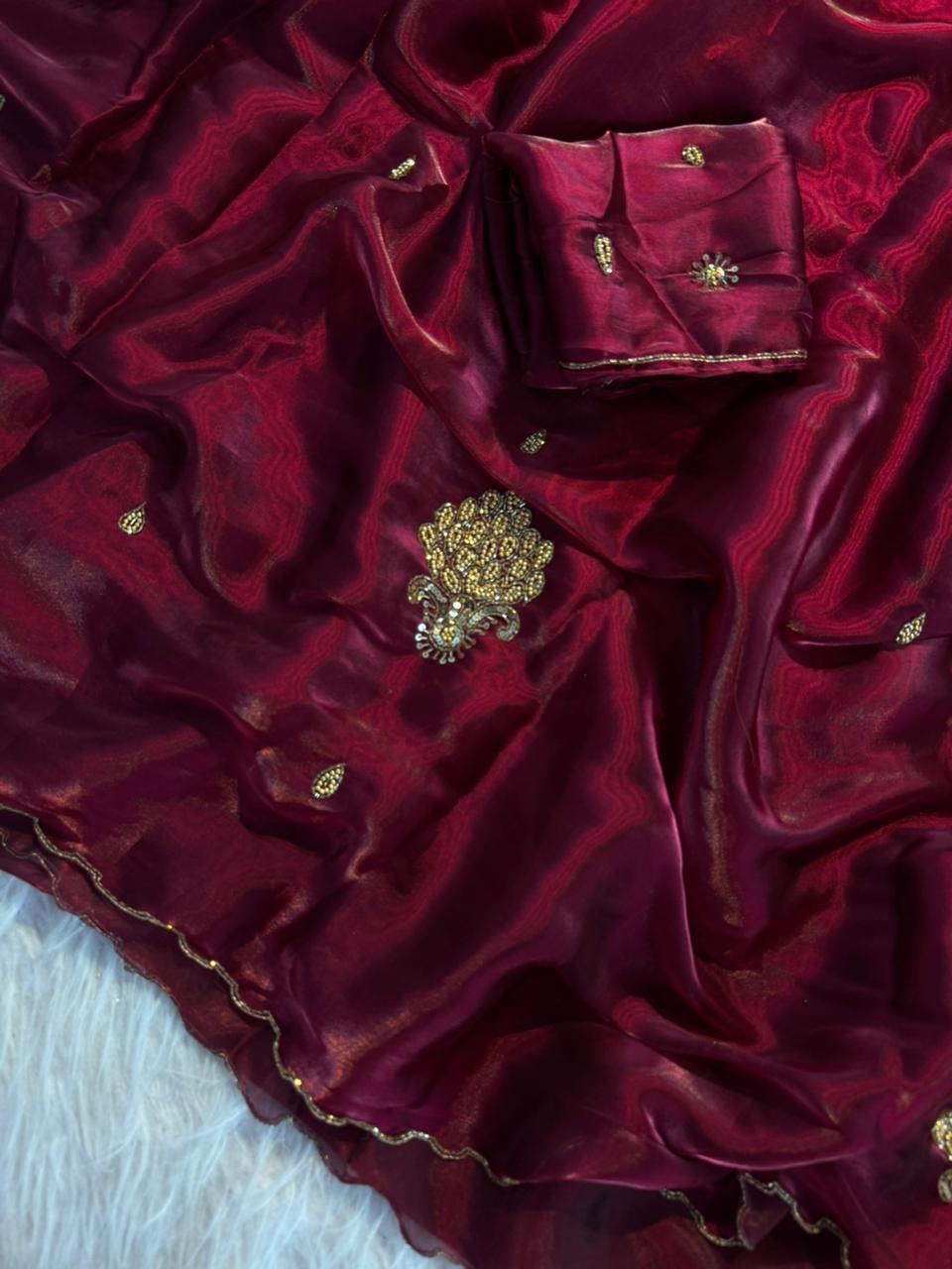 Satin silk saree
