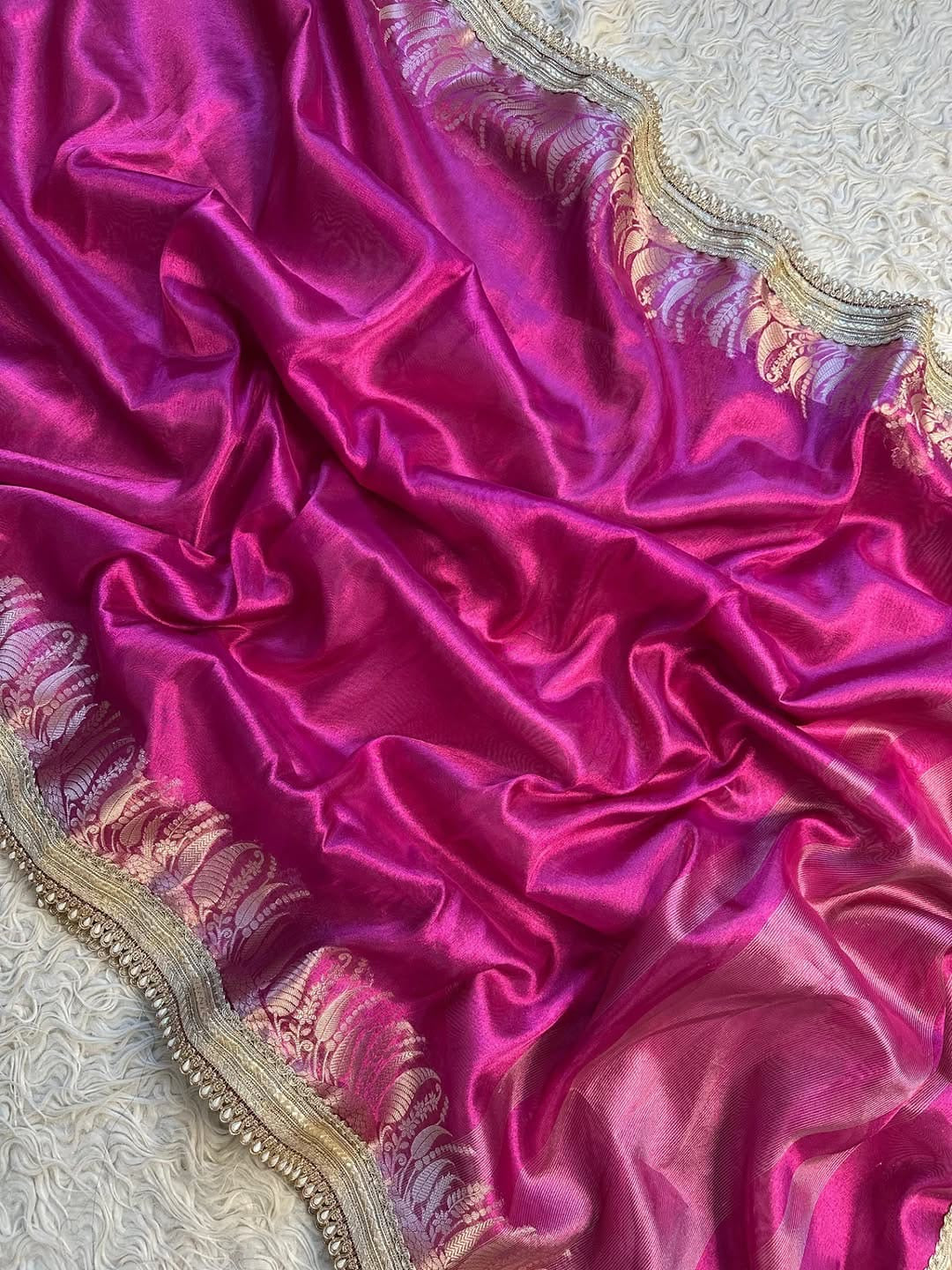 Banarasi Tissue Mirchi Border Soft saree