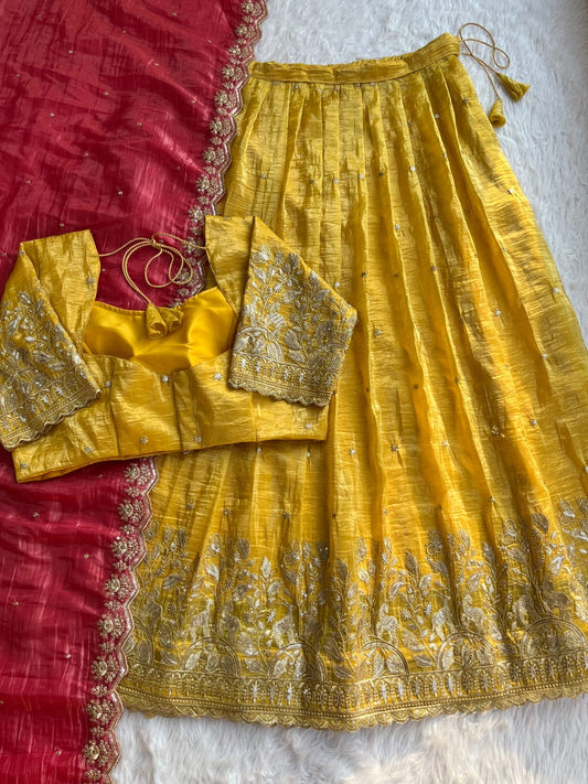 Gold crush lehenga