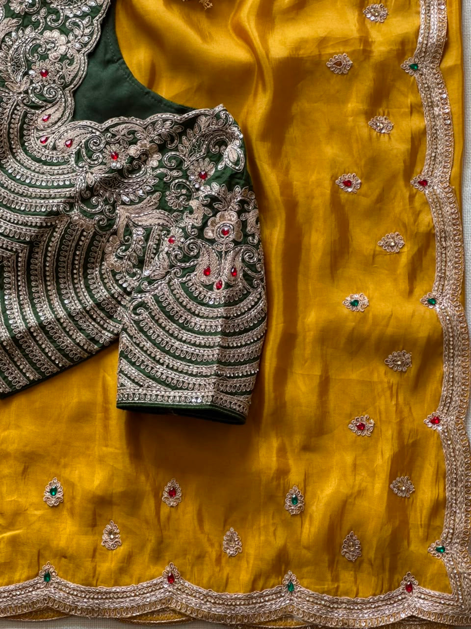 Tissue crepe silk saree