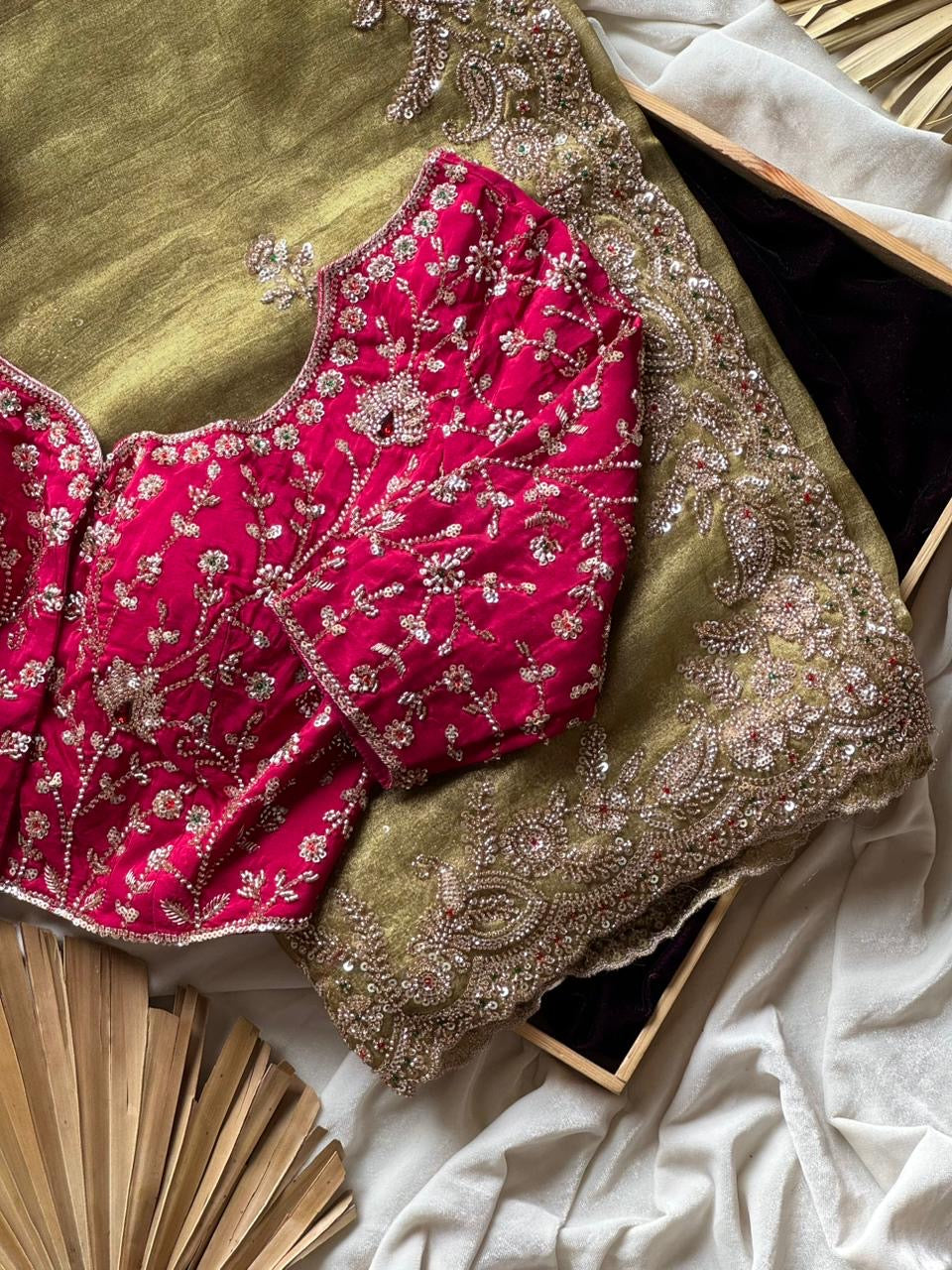 Tissue crepe silk saree