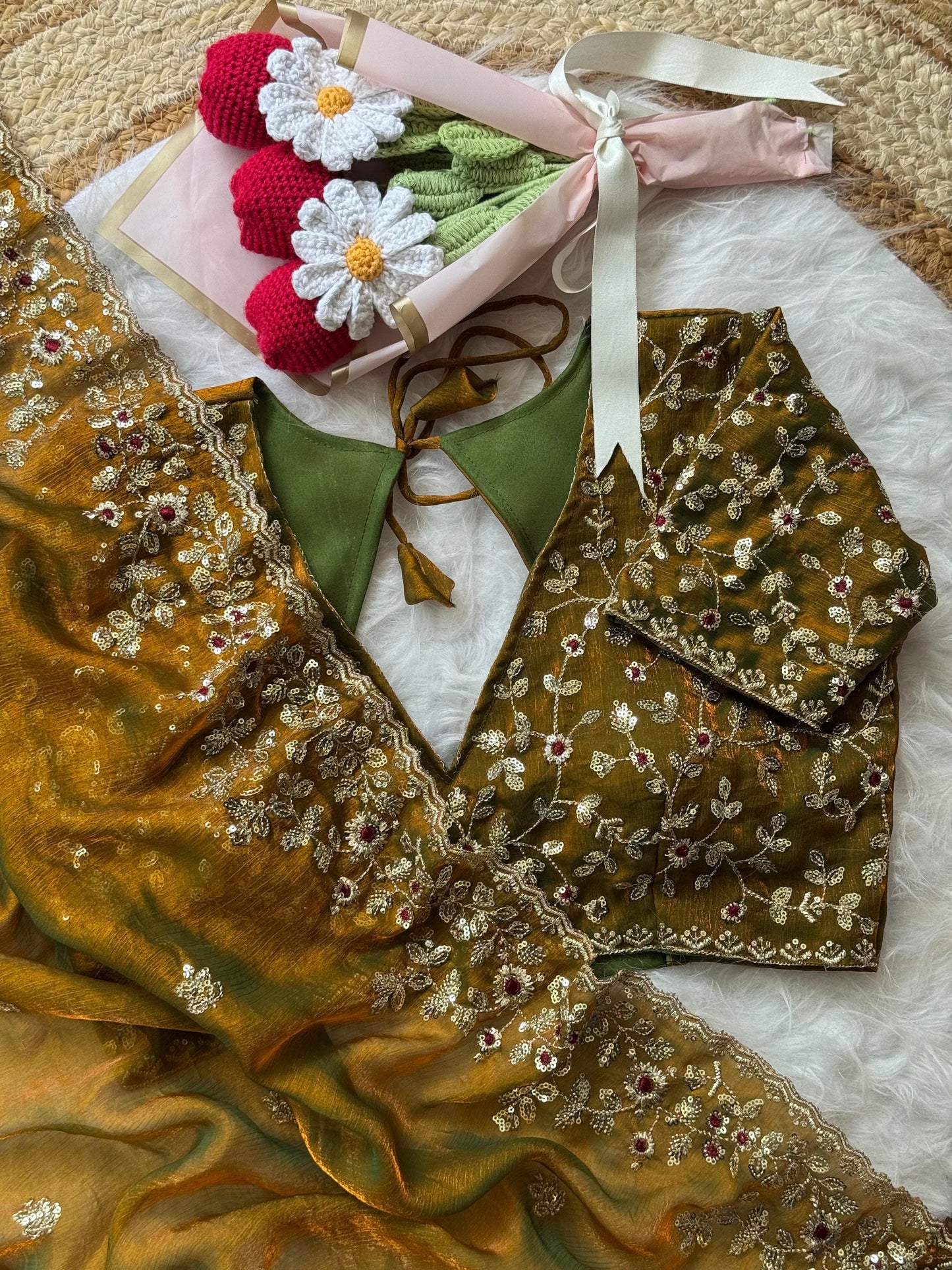 Fendy chiffon saree