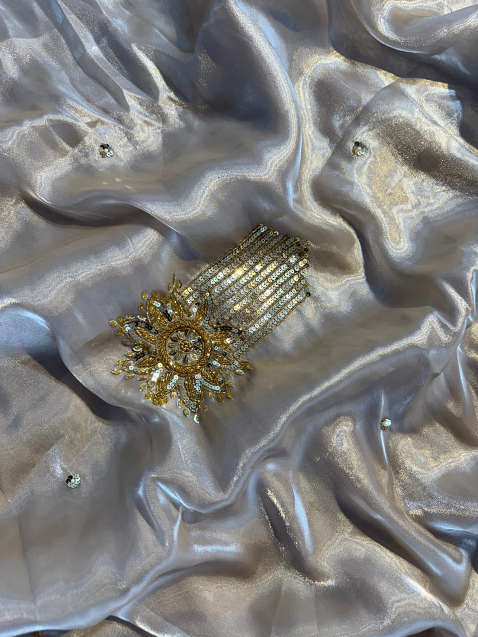 heavy soft satin silk with beautiful handwork