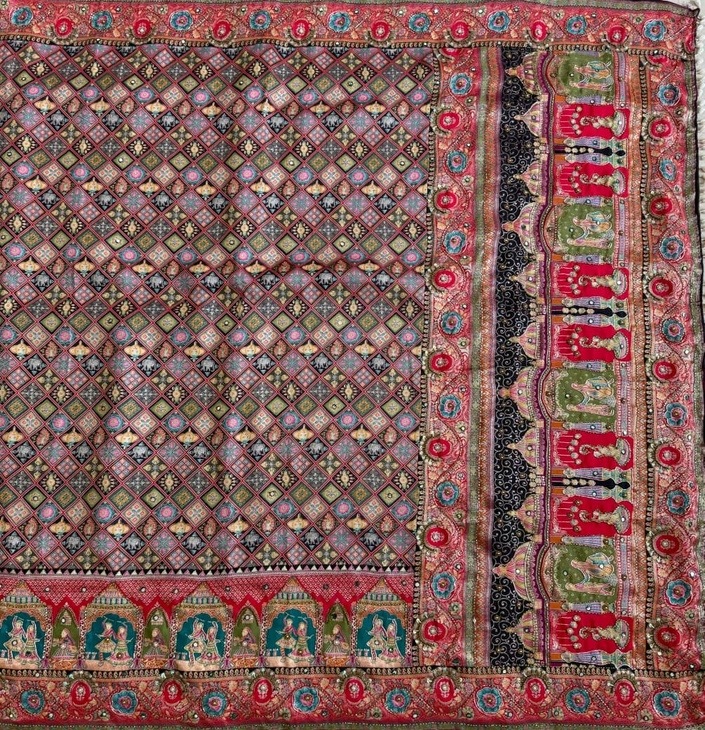 Heavy Pashmina Silk Saree With Zari Weaving Design