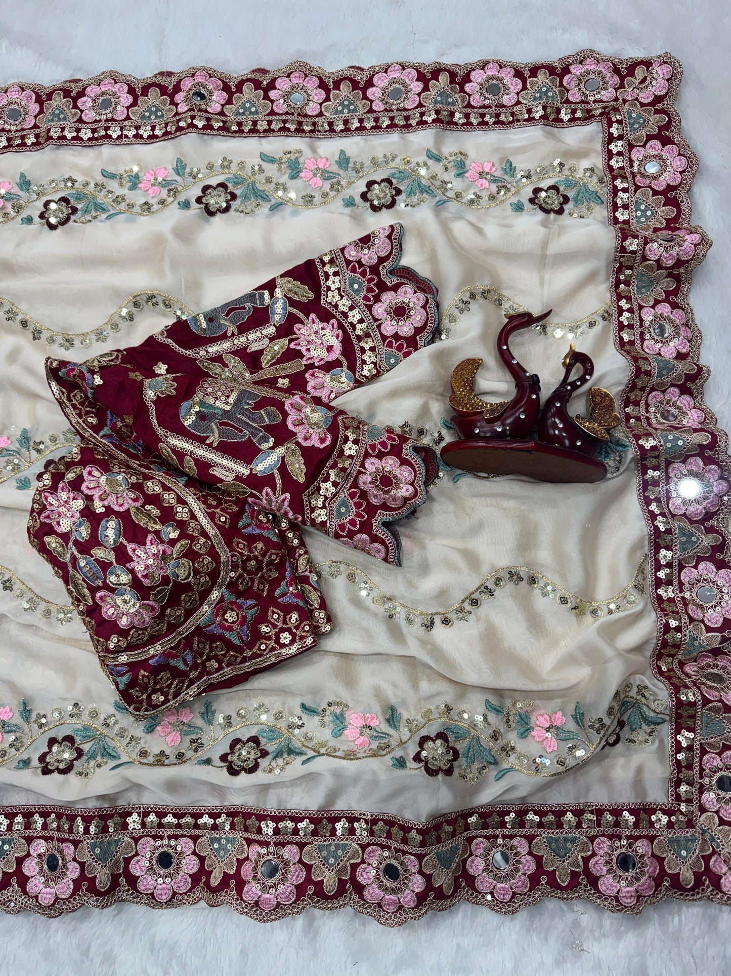 Soft Rangoli Silk Fabric