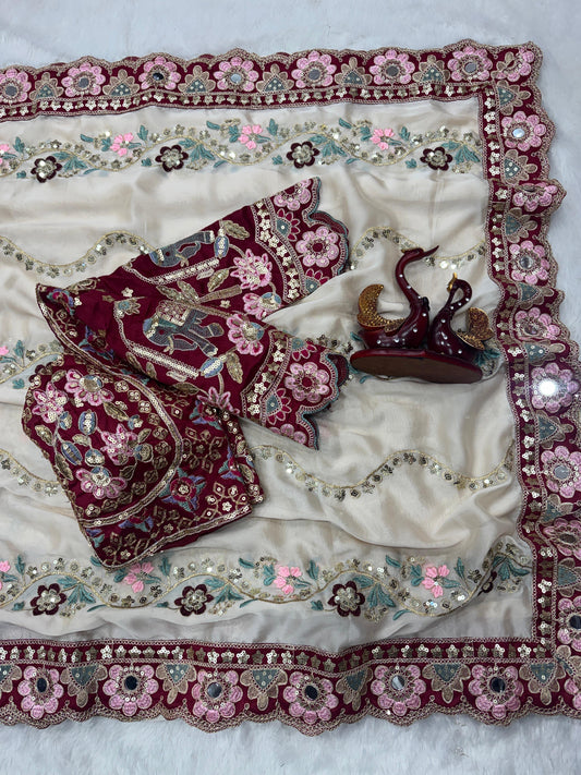 Soft Rangoli Silk Fabric