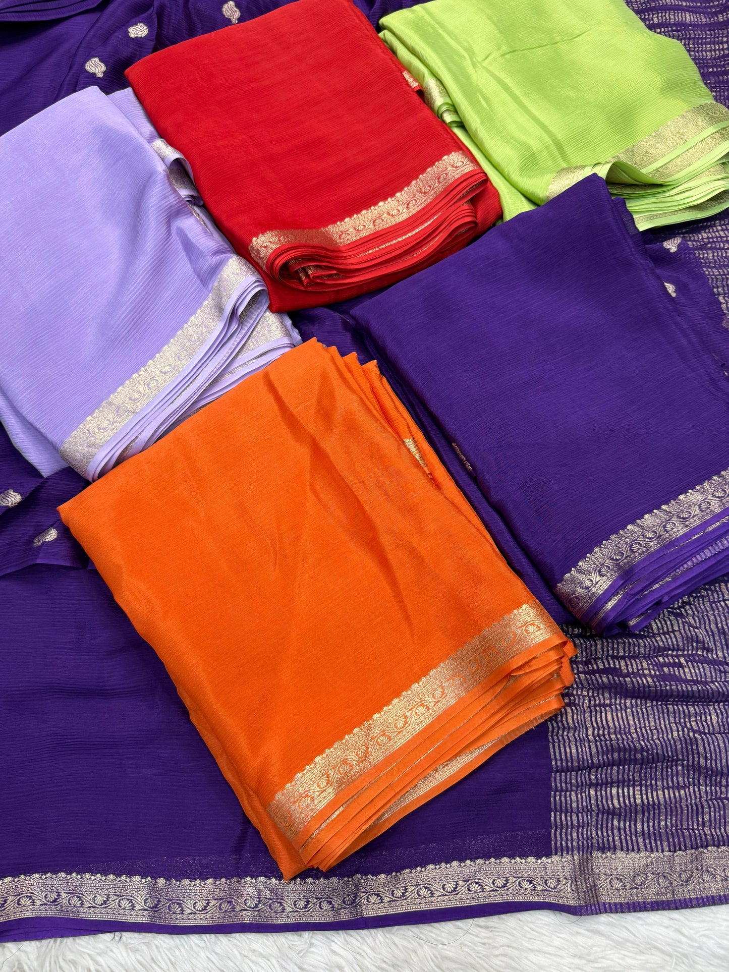 Pure chinnon silk saree