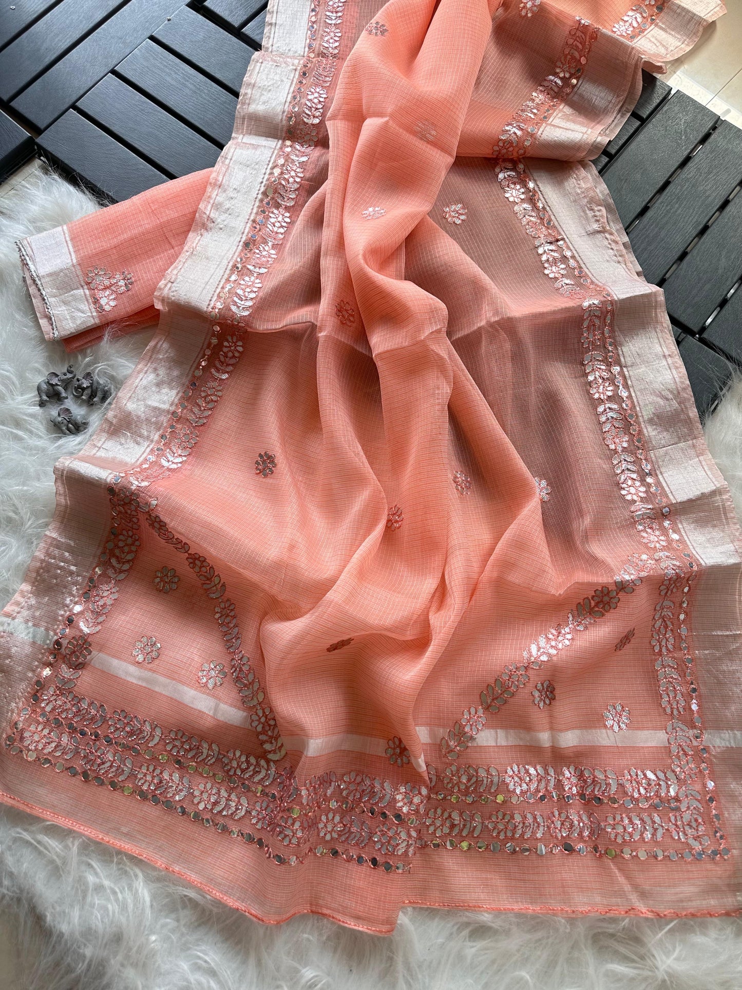 Kota doriya gota work design saree