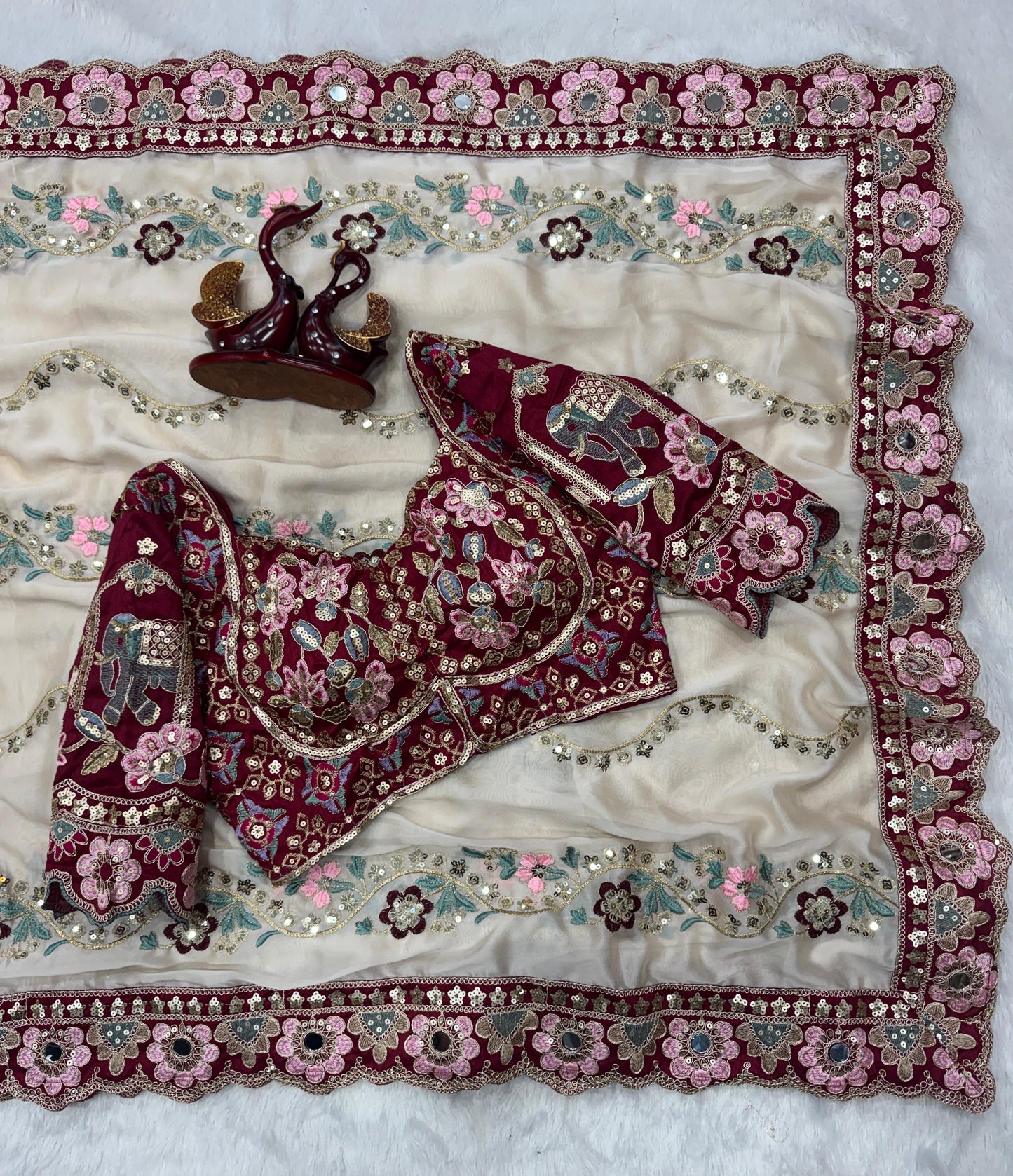 Soft Rangoli Silk Fabric