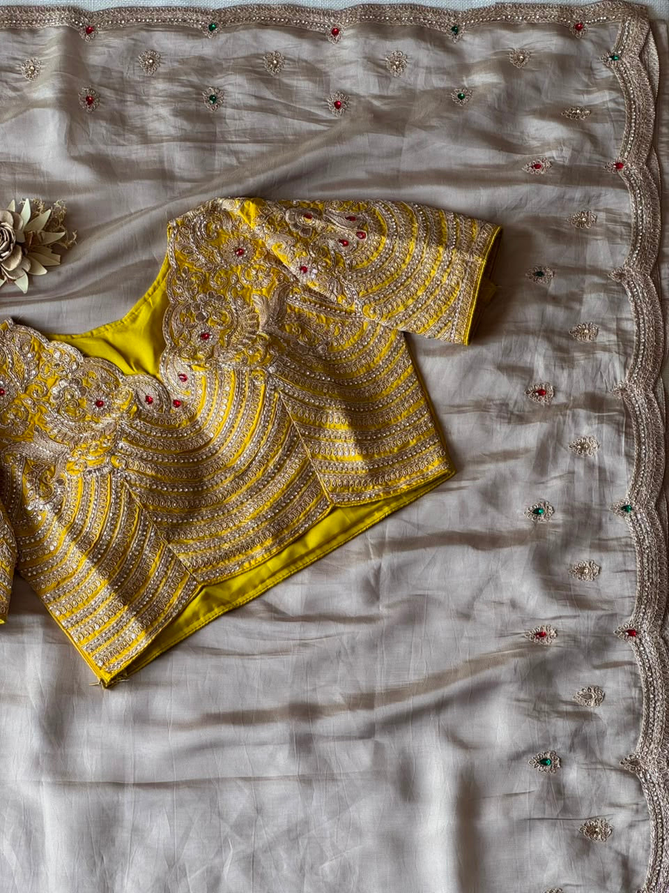 Tissue crepe silk saree