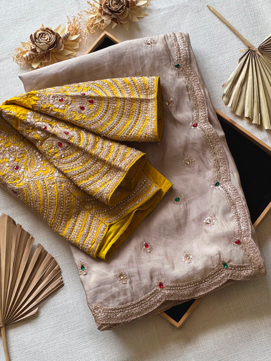 Tissue crepe silk saree