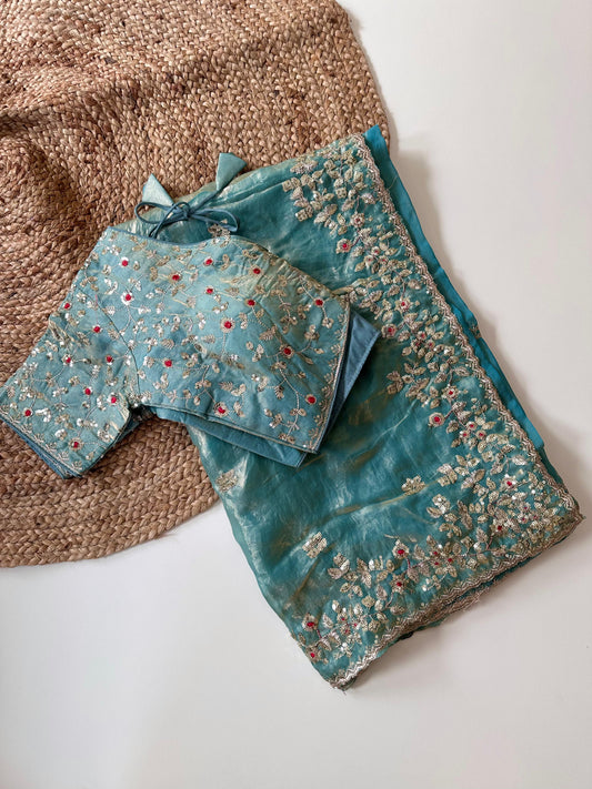 Soft satin silk saree