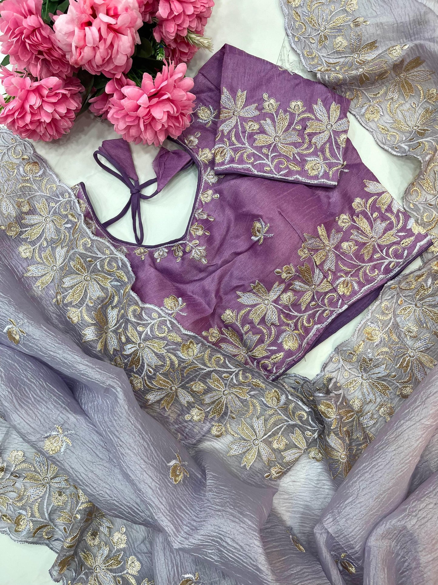 candy crush fabric with amazing embroidery thread work fancy