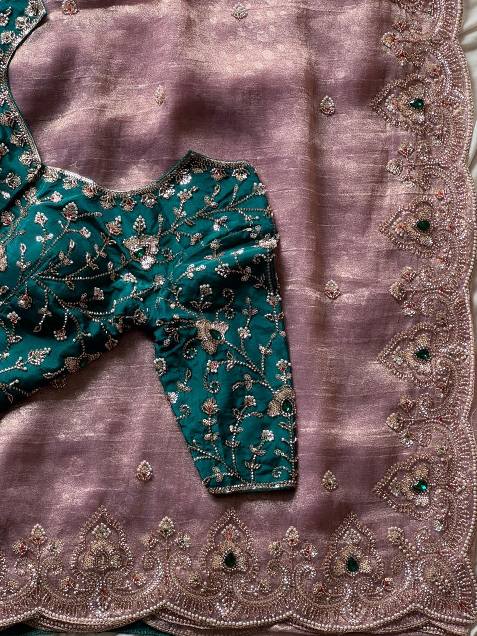 Tissue crepe silk saree