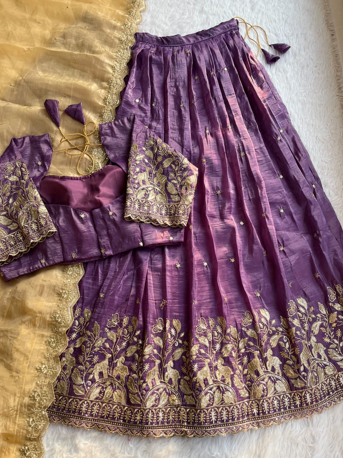 Gold crush lehenga