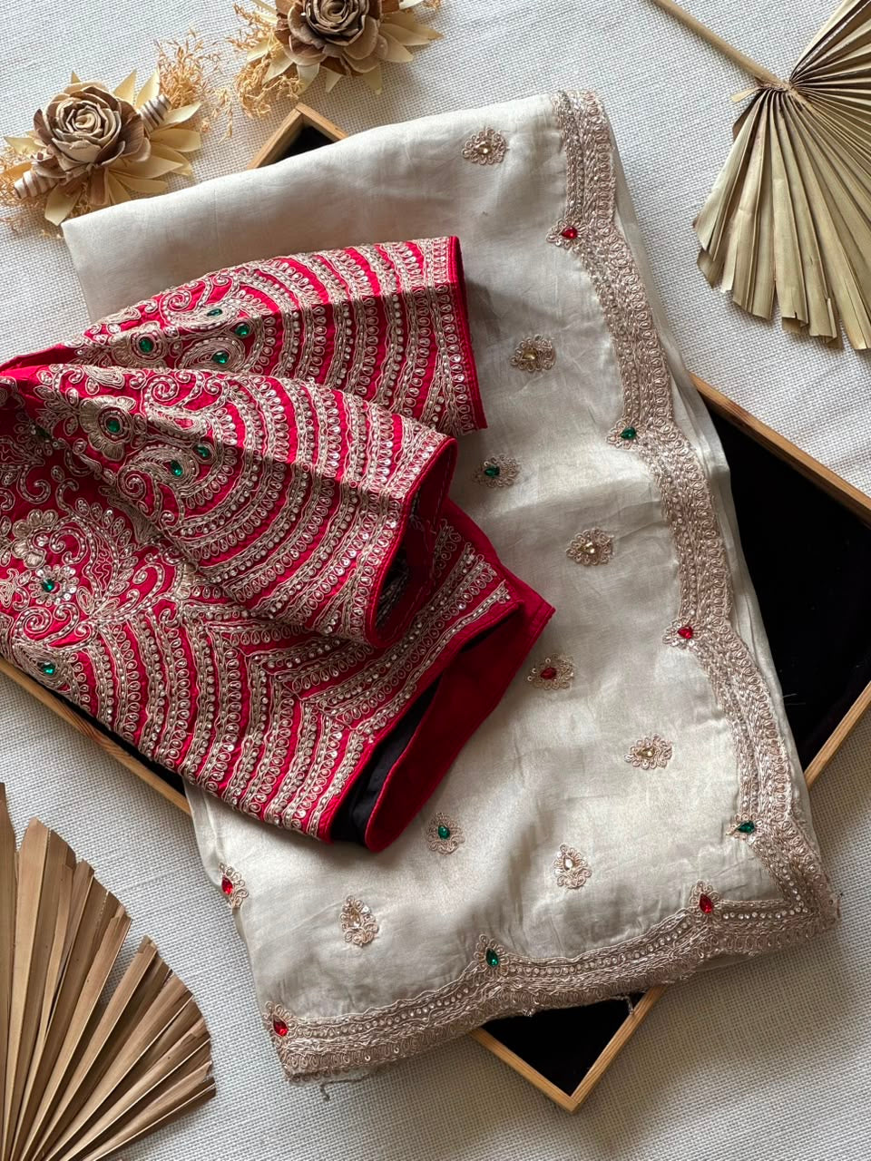 Tissue crepe silk saree