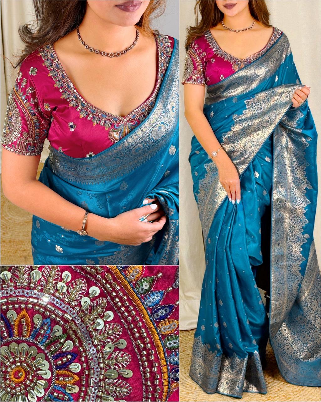Banarasi satin silk saree