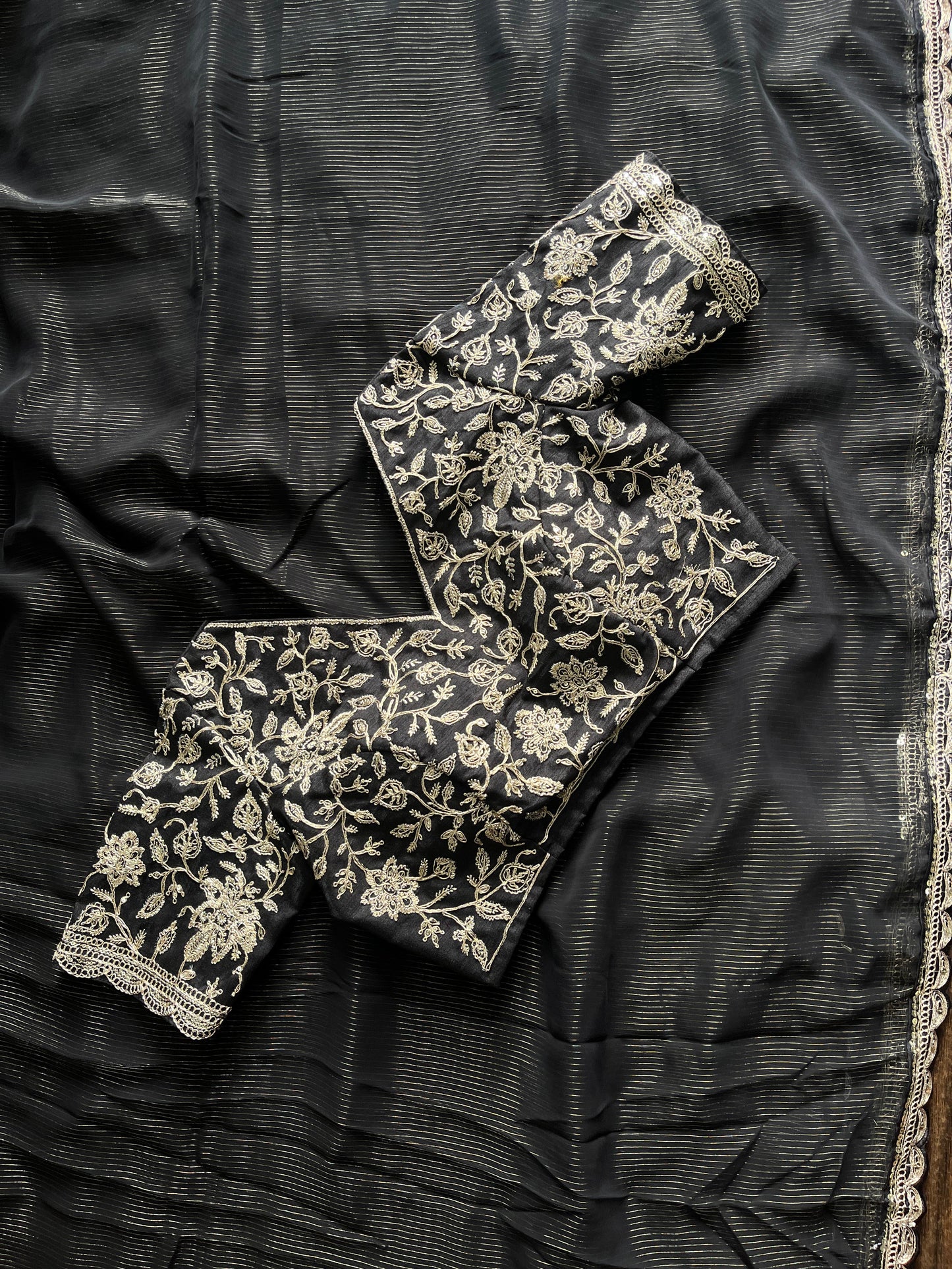 Pure chiffon georgette saree
