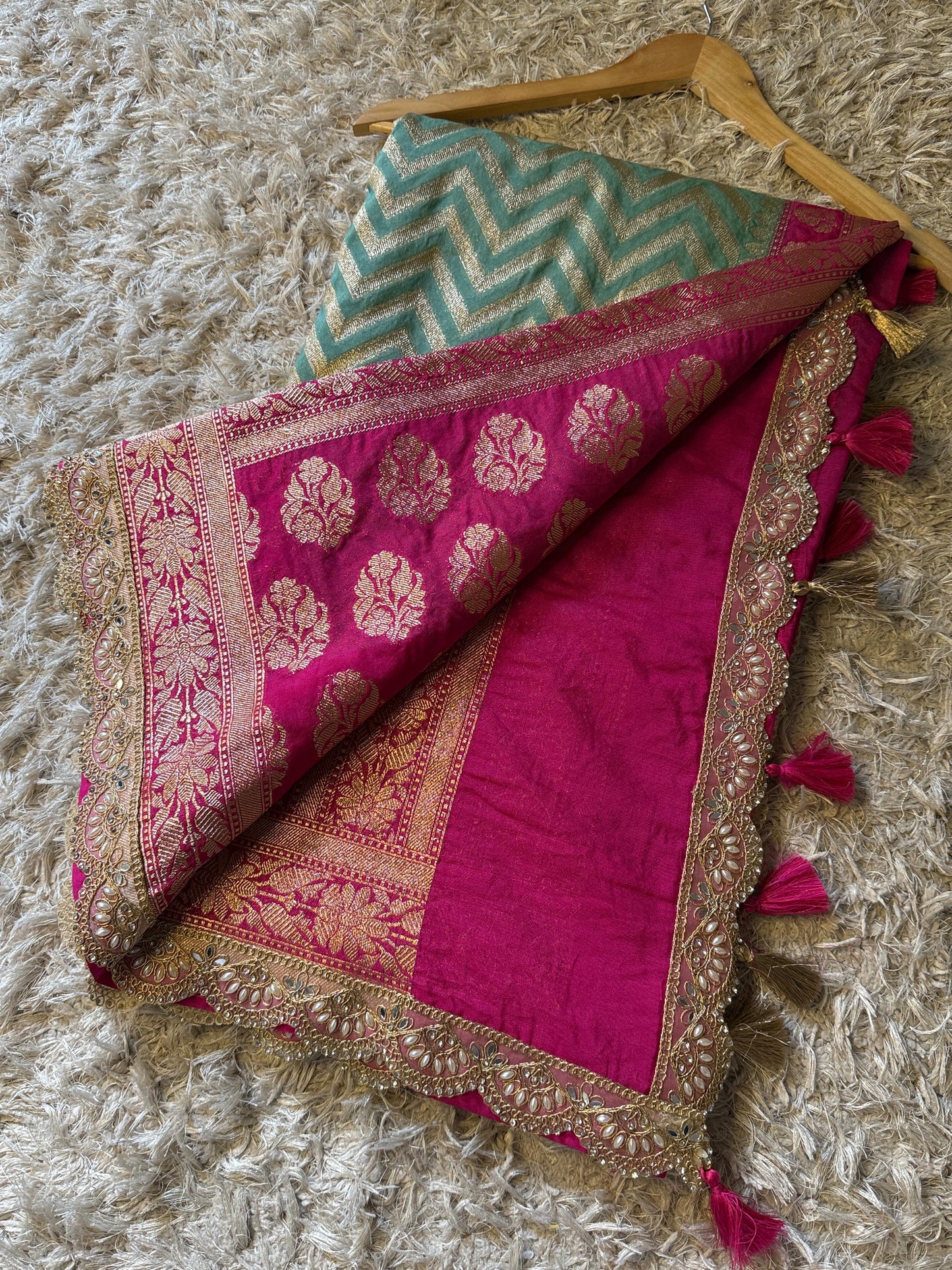 Katan georgette silk saree