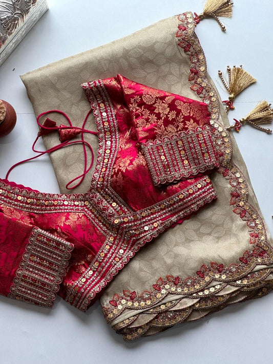 Pure soft dola silk saree