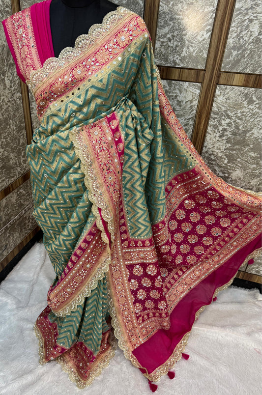 banarasi SOFT KATAN GEORGETTE SILK saree
