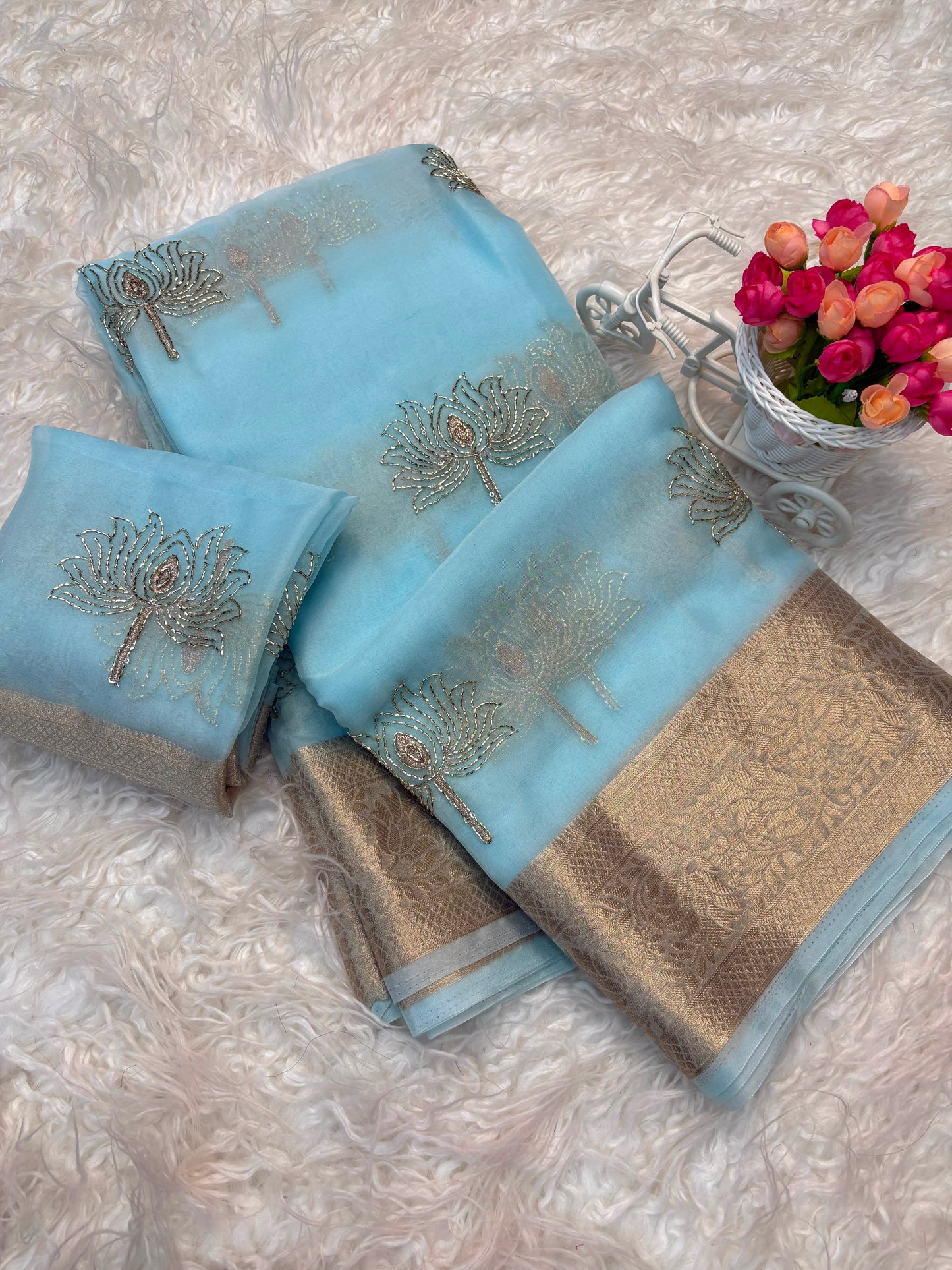 Organza silk saree