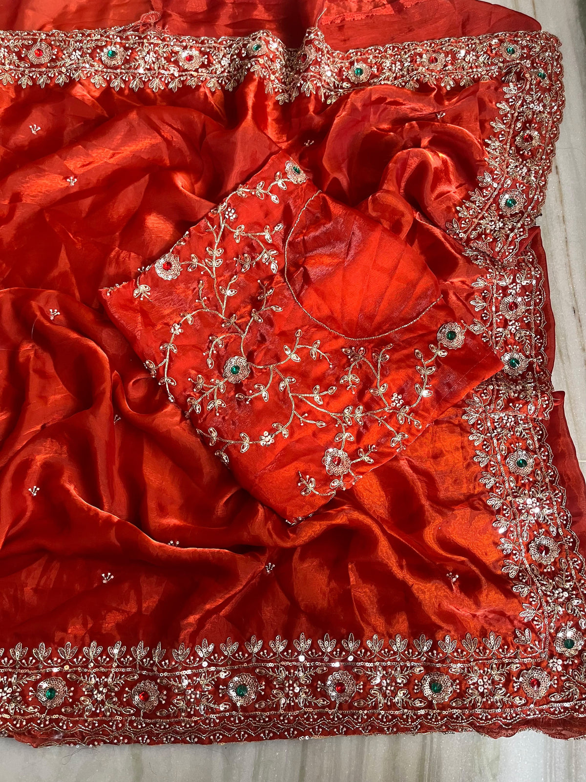 Pure satin silk saree
