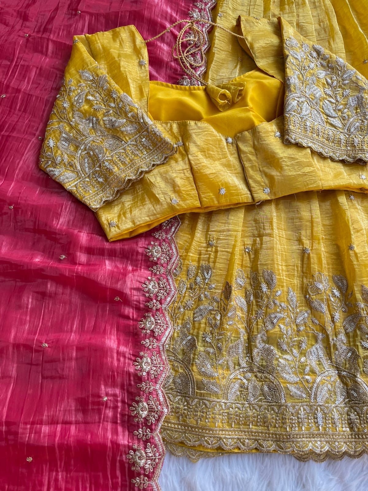 Gold crush lehenga