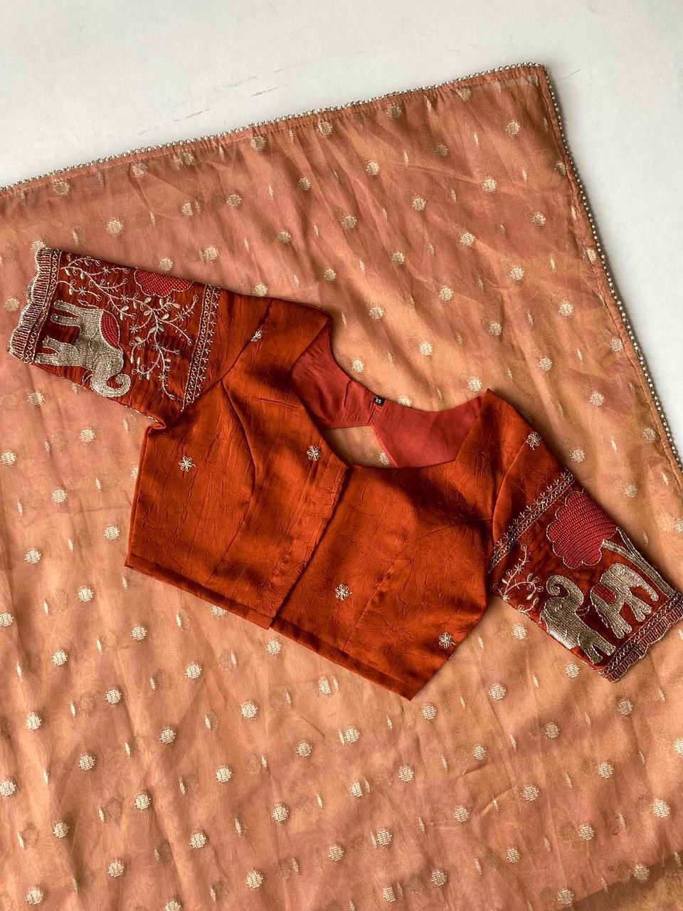 soft tissue organza saree