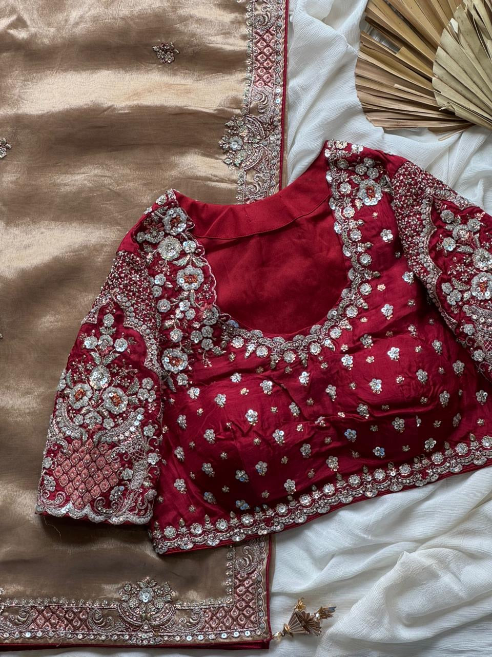 Tissue crepe silk saree