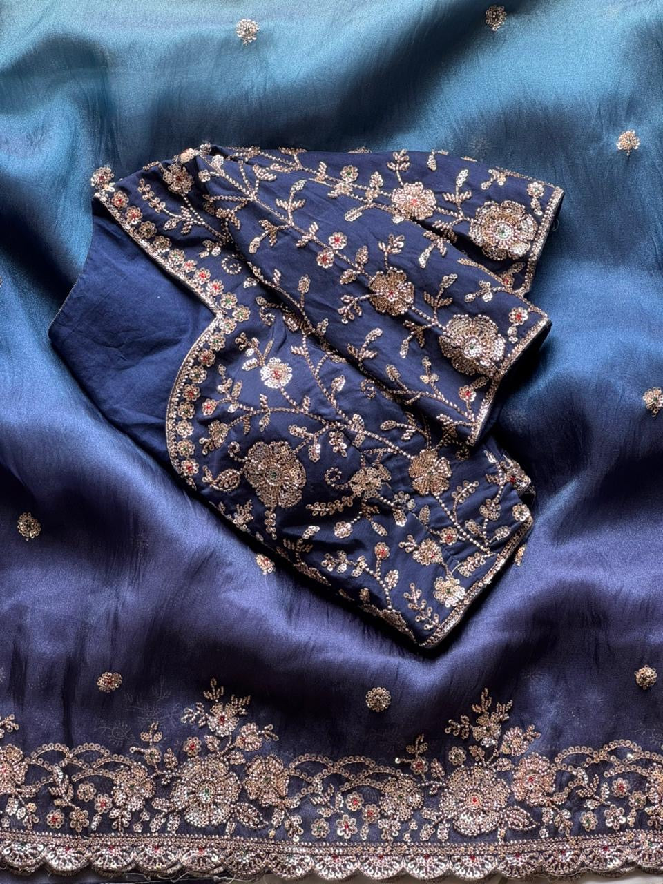 Tissue crepe silk saree